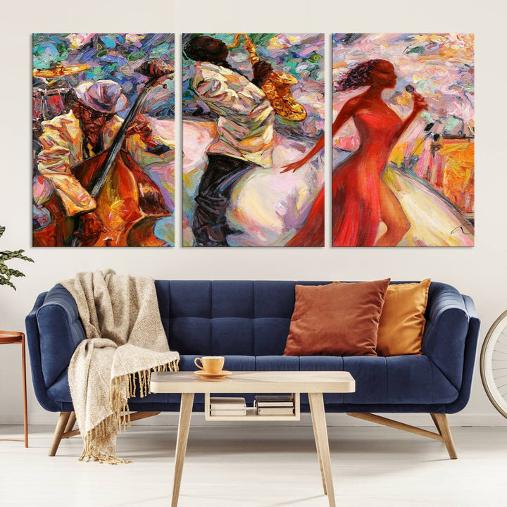 Celebrate the Legacy of Afro American Jazz Musicians with Our Abstract Wall Art Canvas PrintA Must-Have Piece