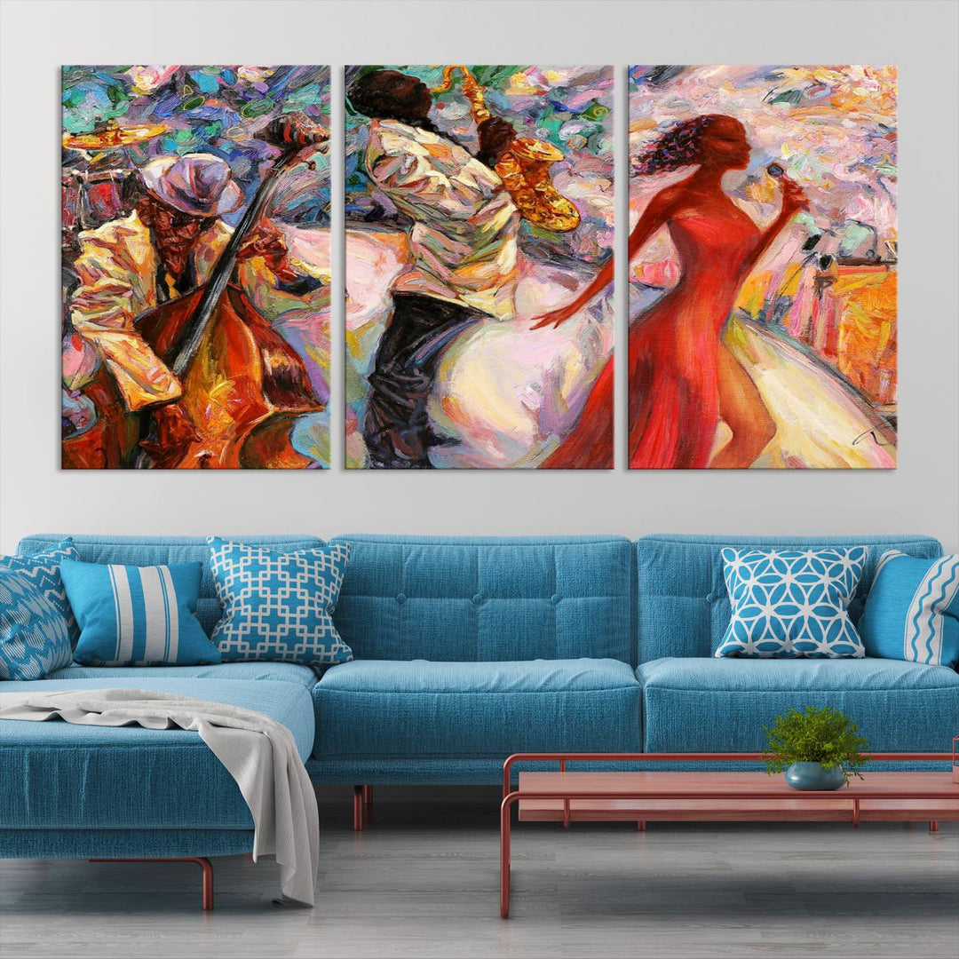 Celebrate the Legacy of Afro American Jazz Musicians with Our Abstract Wall Art Canvas PrintA Must-Have Piece