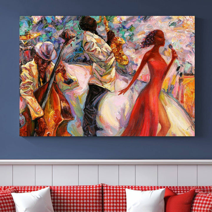 Celebrate the Legacy of Afro American Jazz Musicians with Our Abstract Wall Art Canvas PrintA Must-Have Piece