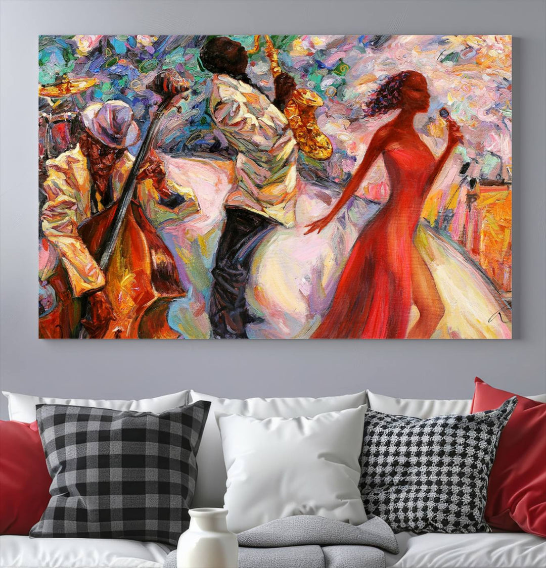 Celebrate the Legacy of Afro American Jazz Musicians with Our Abstract Wall Art Canvas PrintA Must-Have Piece