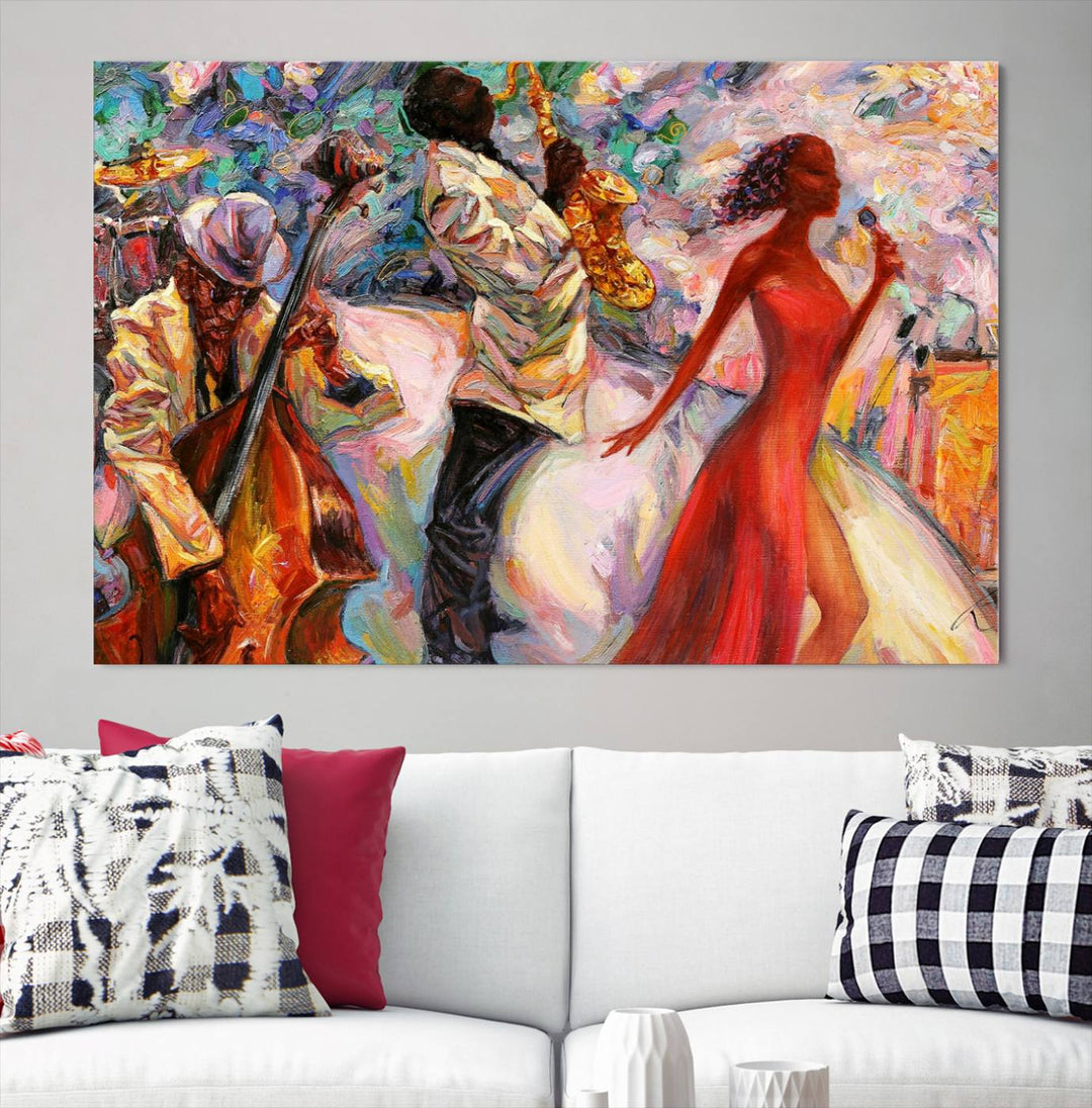 Celebrate the Legacy of Afro American Jazz Musicians with Our Abstract Wall Art Canvas PrintA Must-Have Piece