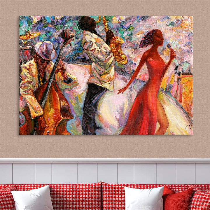 Celebrate the Legacy of Afro American Jazz Musicians with Our Abstract Wall Art Canvas PrintA Must-Have Piece