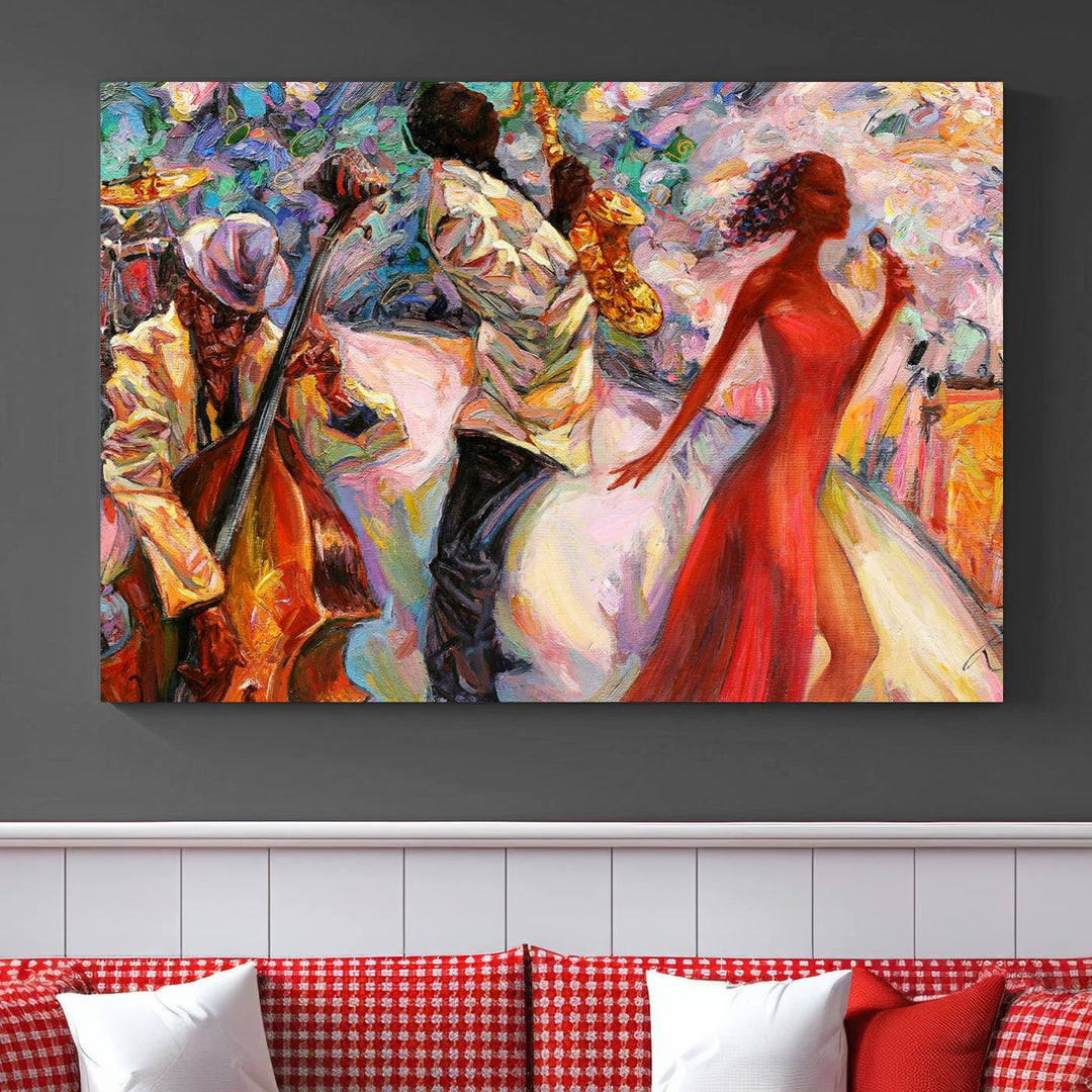 Celebrate the Legacy of Afro American Jazz Musicians with Our Abstract Wall Art Canvas PrintA Must-Have Piece