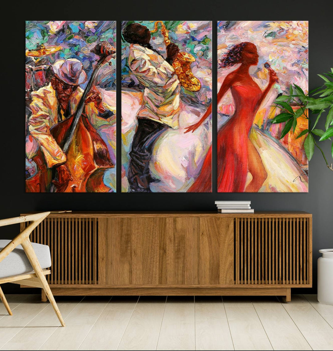 Celebrate the Legacy of Afro American Jazz Musicians with Our Abstract Wall Art Canvas PrintA Must-Have Piece