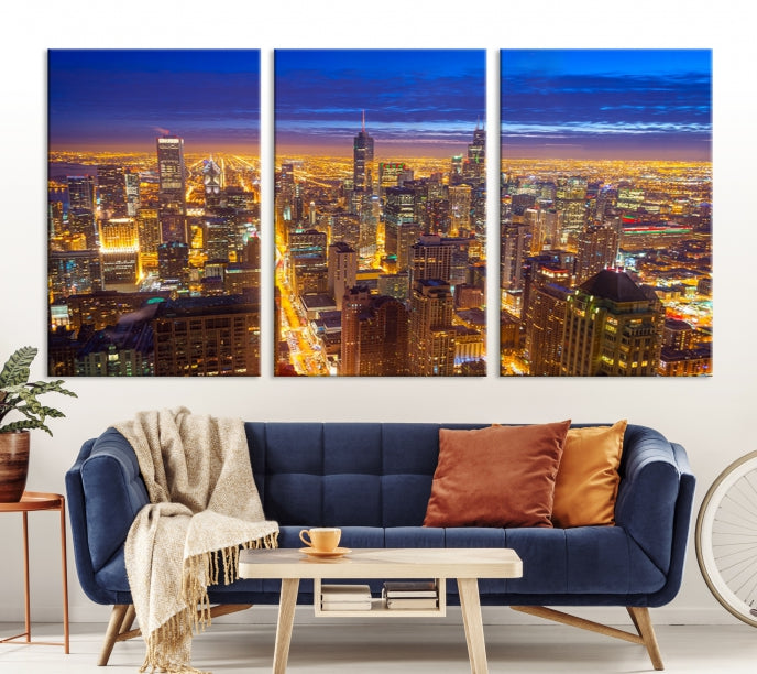 Chicago Skyline Wall Art Print Cityscape Picture on Canvas