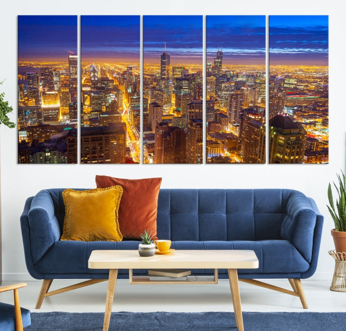 Chicago Skyline Wall Art Print Cityscape Picture on Canvas