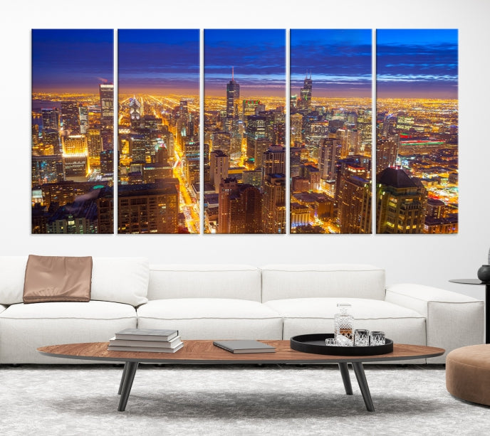 Chicago Skyline Wall Art Print Cityscape Picture on Canvas