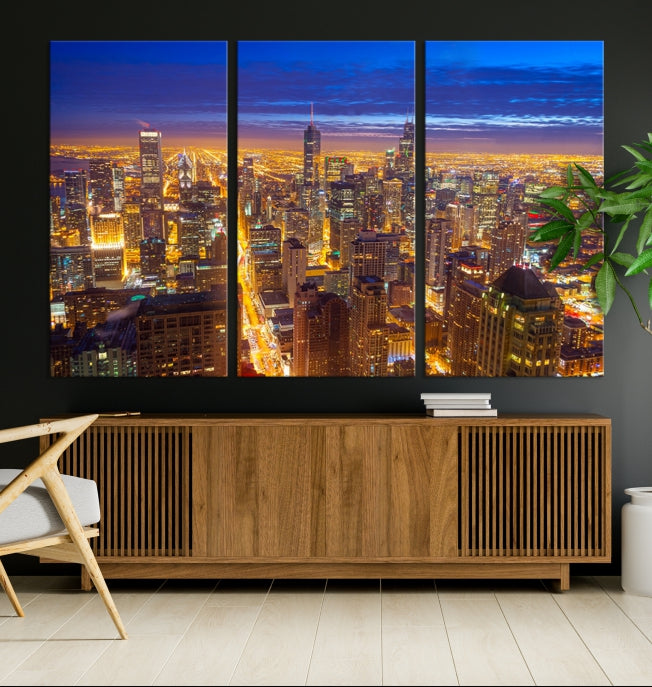 Chicago Skyline Wall Art Print Cityscape Picture on Canvas