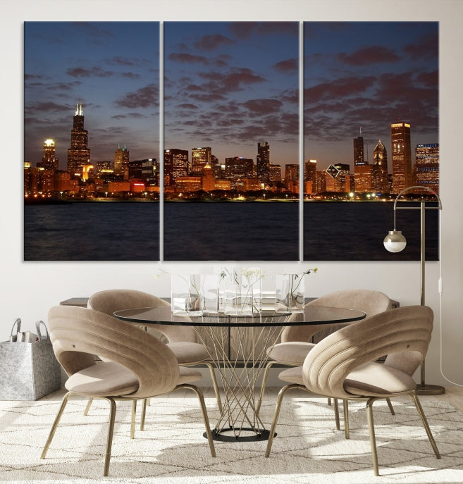 Chicago Wall Art Skyline Canvas Print Extra Large Chicago City Artwork