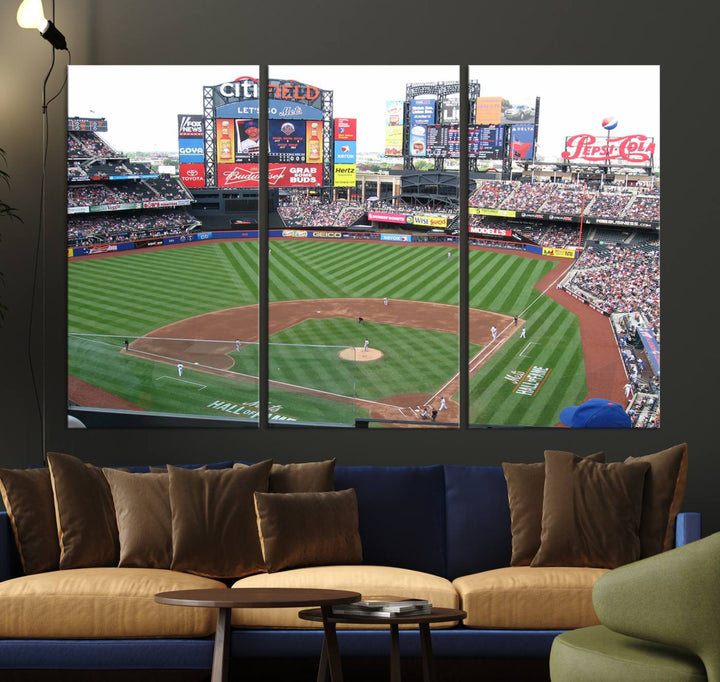 Citi Field Baseball Stadium Wall Art Canvas Print