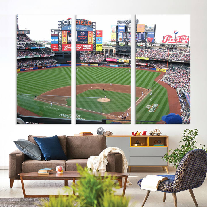 Citi Field Baseball Stadium Wall Art Canvas Print