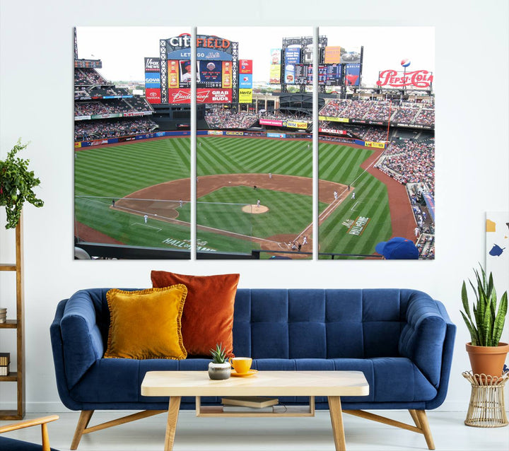 Citi Field Baseball Stadium Wall Art Canvas Print