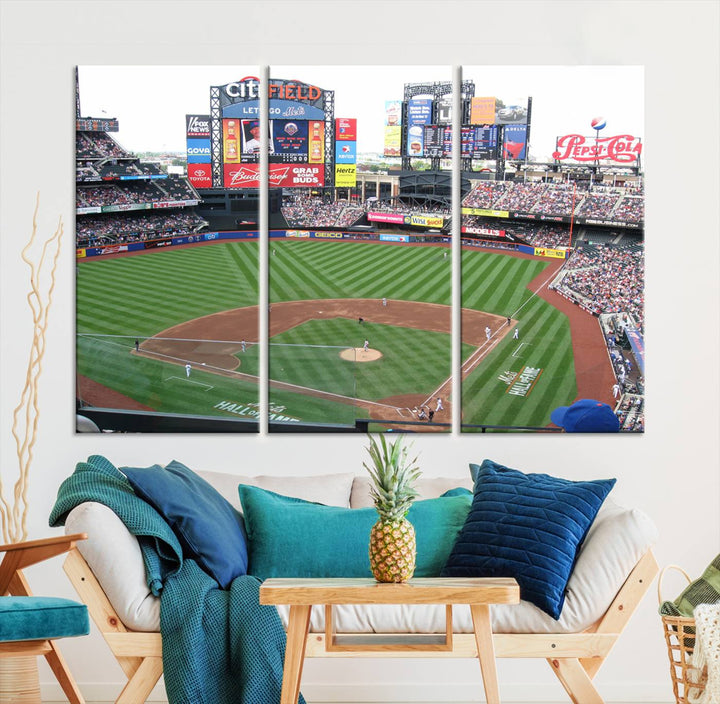 Citi Field Baseball Stadium Wall Art Canvas Print