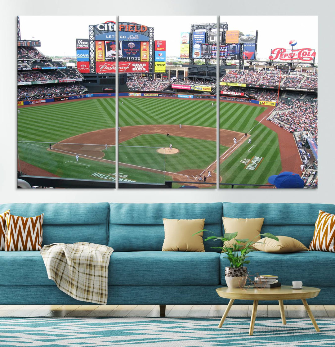 Citi Field Baseball Stadium Wall Art Canvas Print