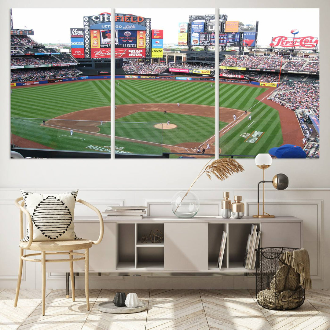 Citi Field Baseball Stadium Wall Art Canvas Print