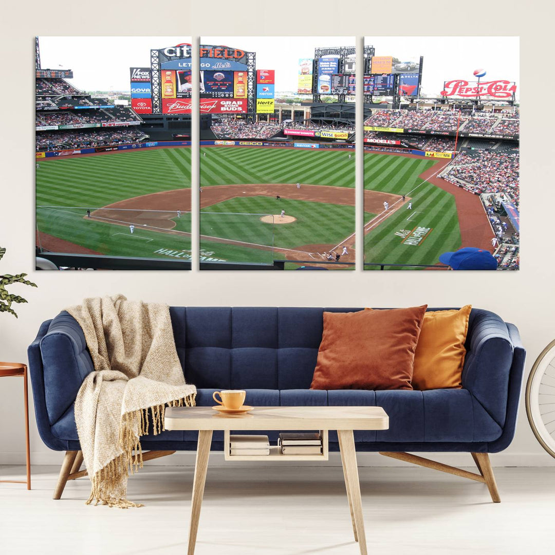 Citi Field Baseball Stadium Wall Art Canvas Print