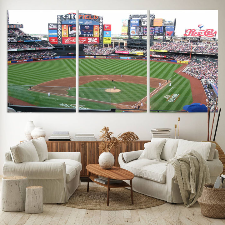 Citi Field Baseball Stadium Wall Art Canvas Print