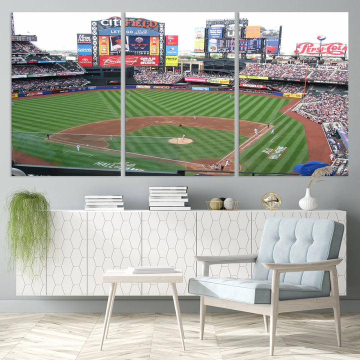 Citi Field Baseball Stadium Wall Art Canvas Print