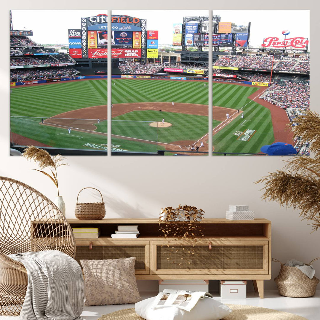 Citi Field Baseball Stadium Wall Art Canvas Print