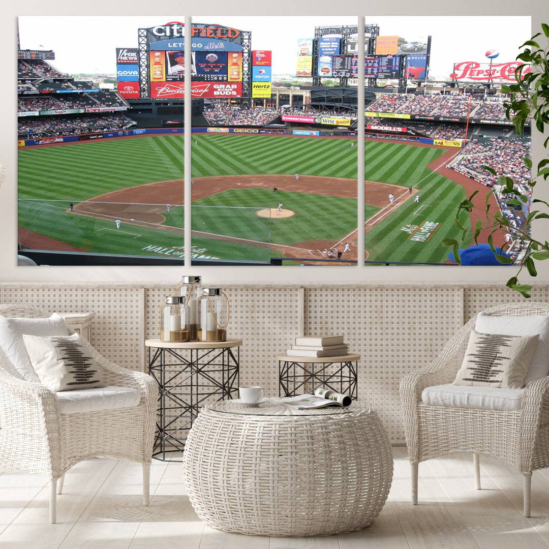 Citi Field Baseball Stadium Wall Art Canvas Print