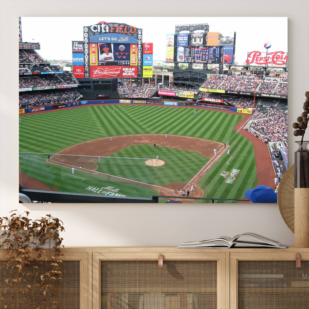 Citi Field Baseball Stadium Wall Art Canvas Print