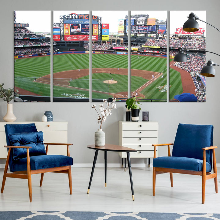 Citi Field Baseball Stadium Wall Art Canvas Print