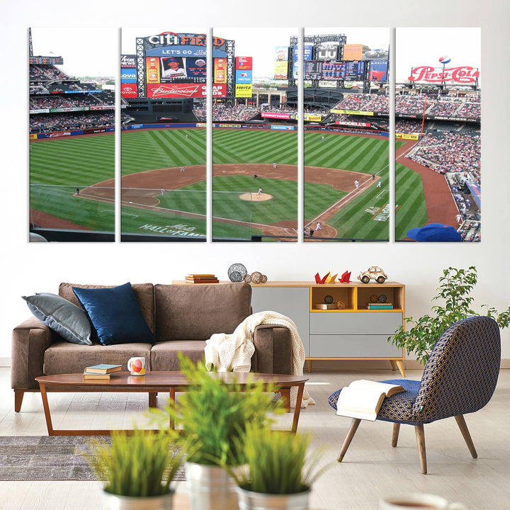 Citi Field Baseball Stadium Wall Art Canvas Print