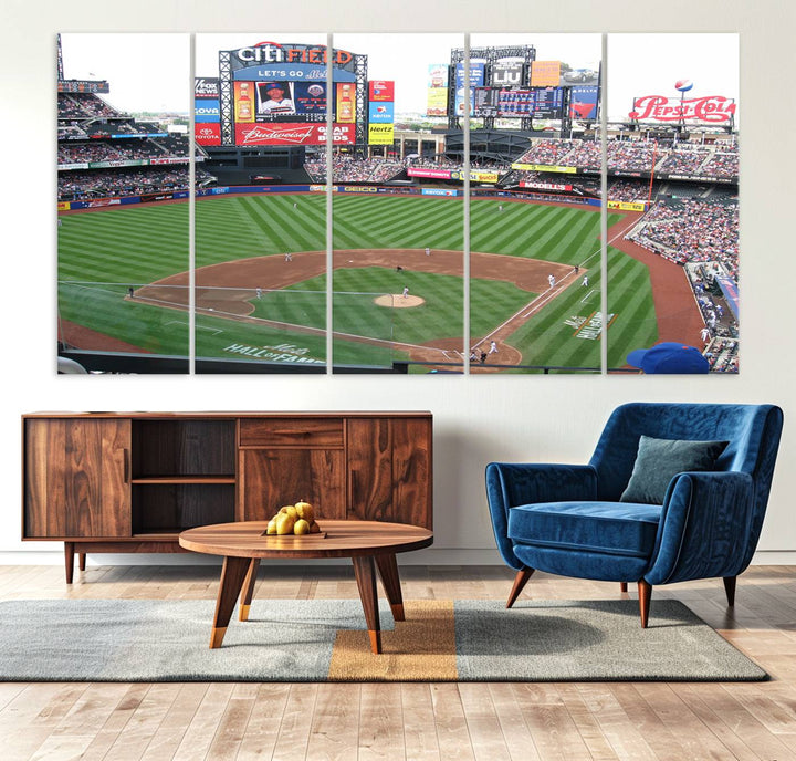 Citi Field Baseball Stadium Wall Art Canvas Print