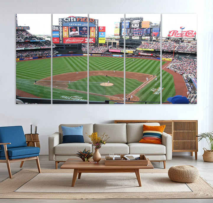 Citi Field Baseball Stadium Wall Art Canvas Print