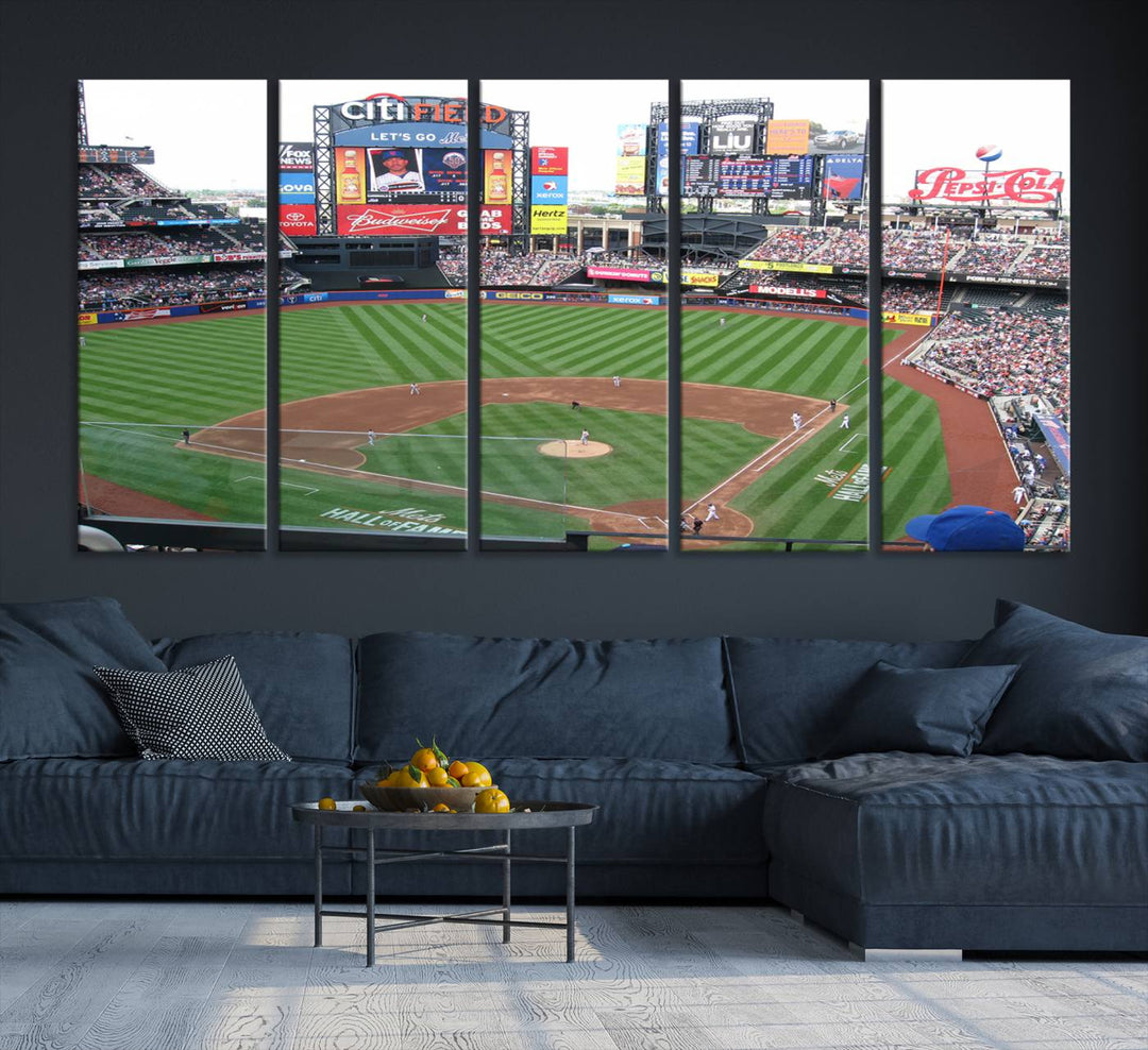 Citi Field Baseball Stadium Wall Art Canvas Print