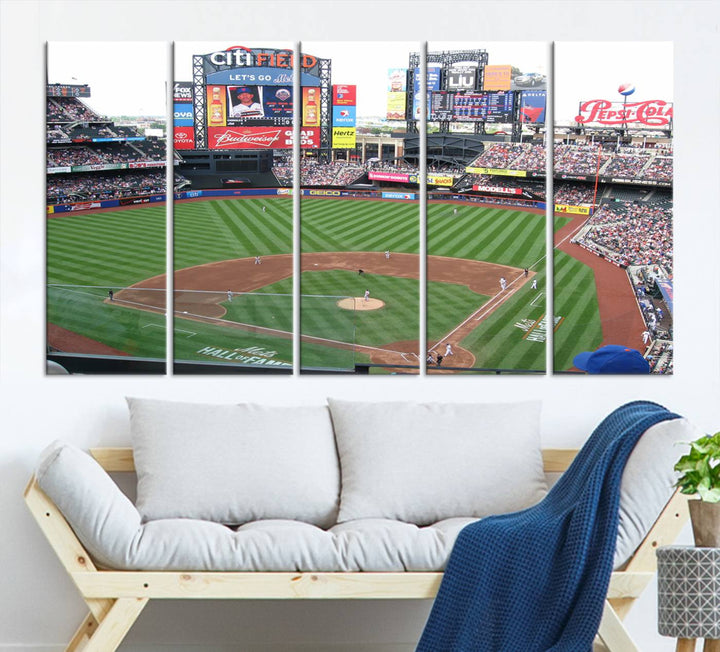 Citi Field Baseball Stadium Wall Art Canvas Print