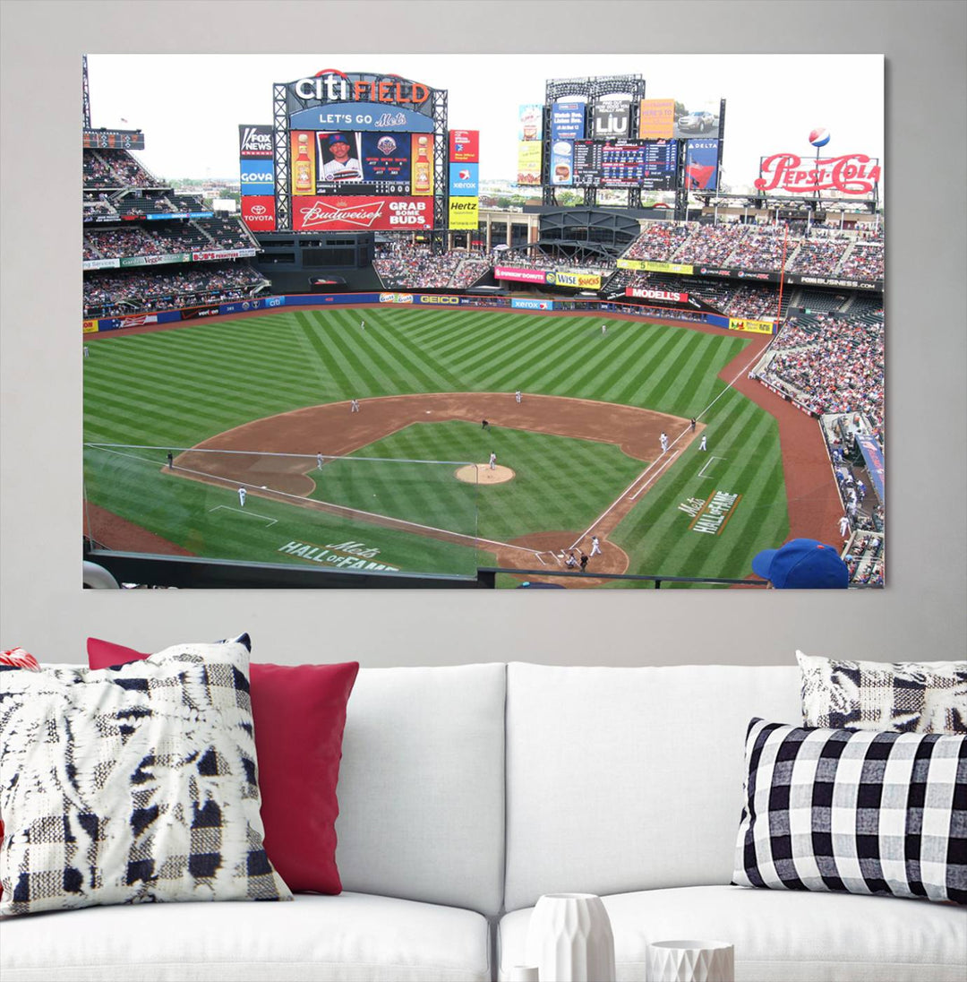 Citi Field Baseball Stadium Wall Art Canvas Print