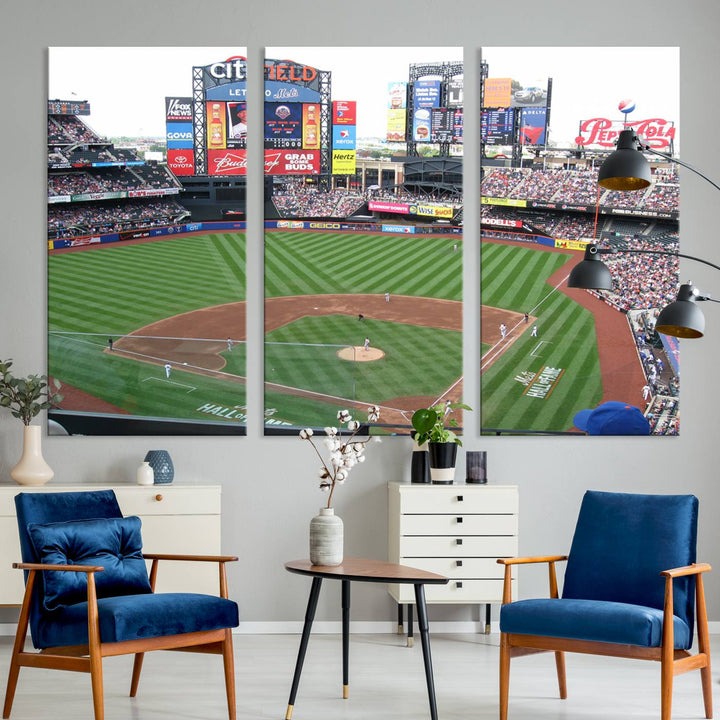 Citi Field Baseball Stadium Wall Art Canvas Print