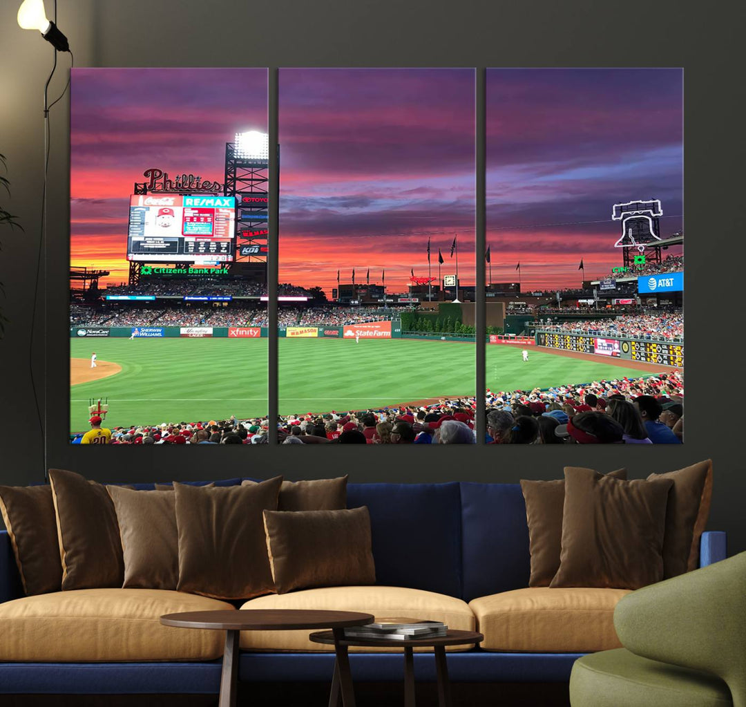 Citizens Bank Park Baseball Stadium Wall Art Canvas Print