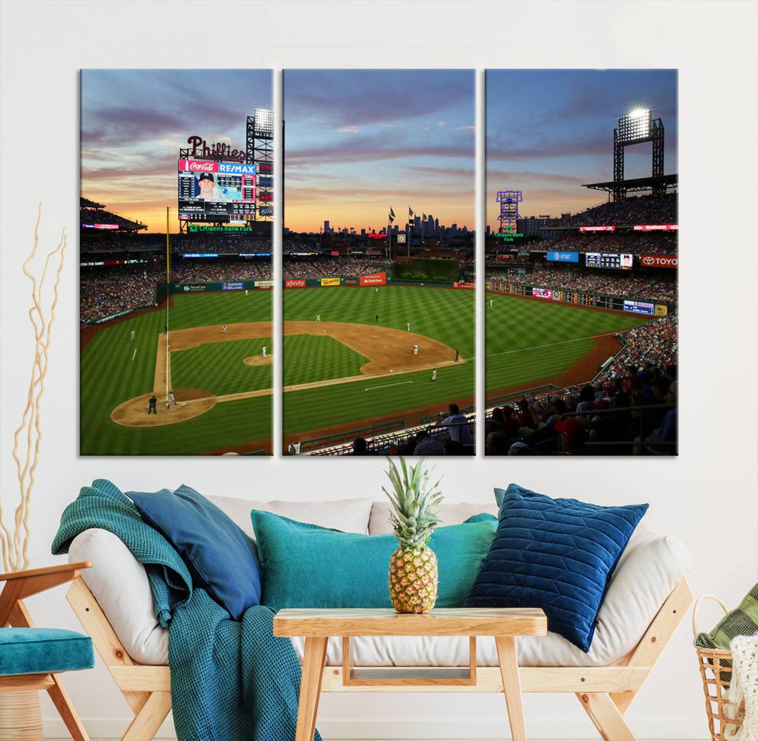 Citizens Bank Park Baseball Stadium Wall Art Canvas Print