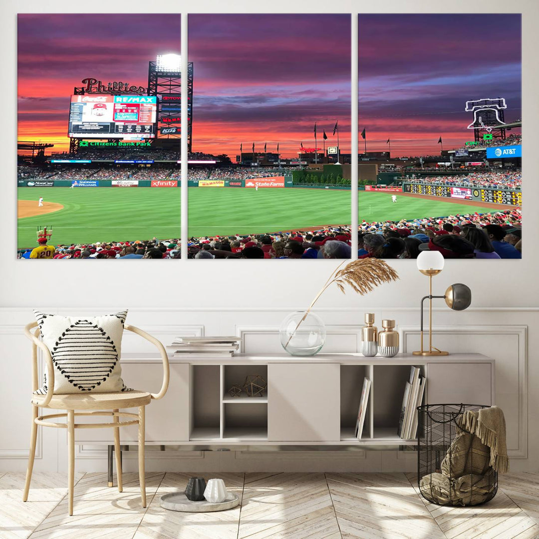 Citizens Bank Park Baseball Stadium Wall Art Canvas Print