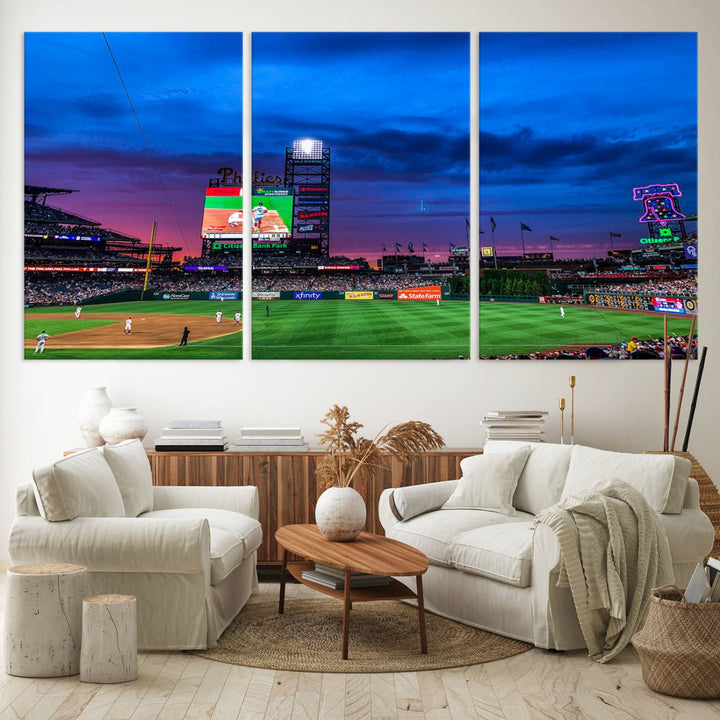 Citizens Bank Park Baseball Stadium Wall Art Canvas Print