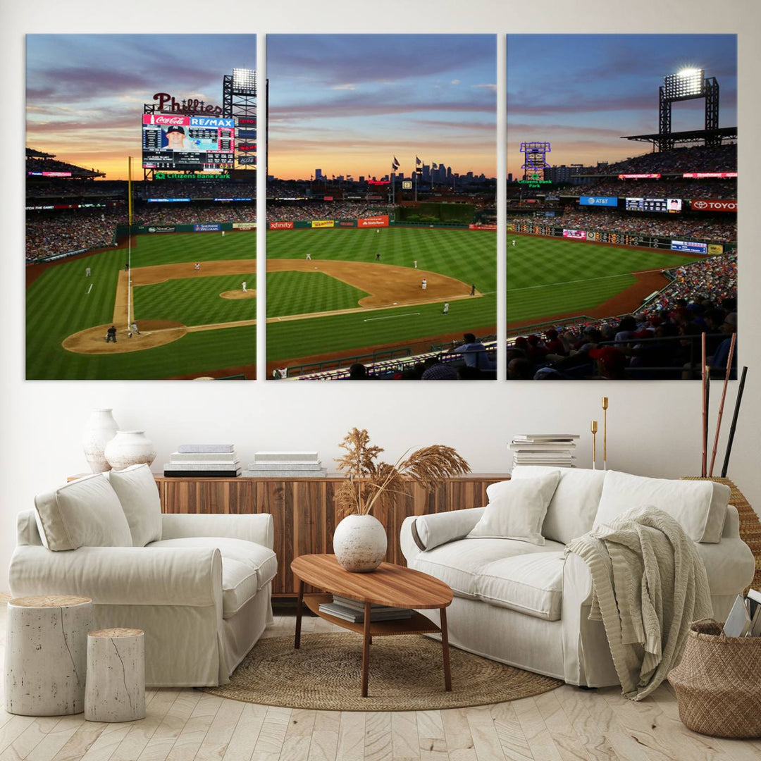 Citizens Bank Park Baseball Stadium Wall Art Canvas Print