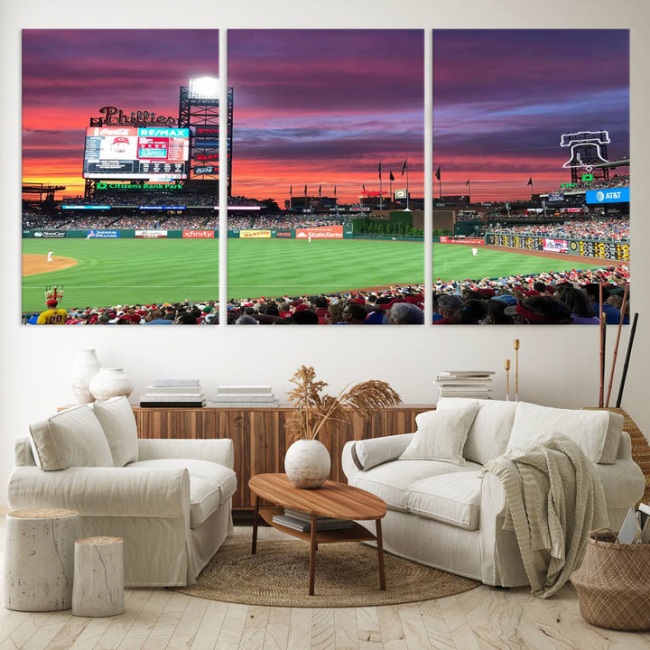 Citizens Bank Park Baseball Stadium Wall Art Canvas Print