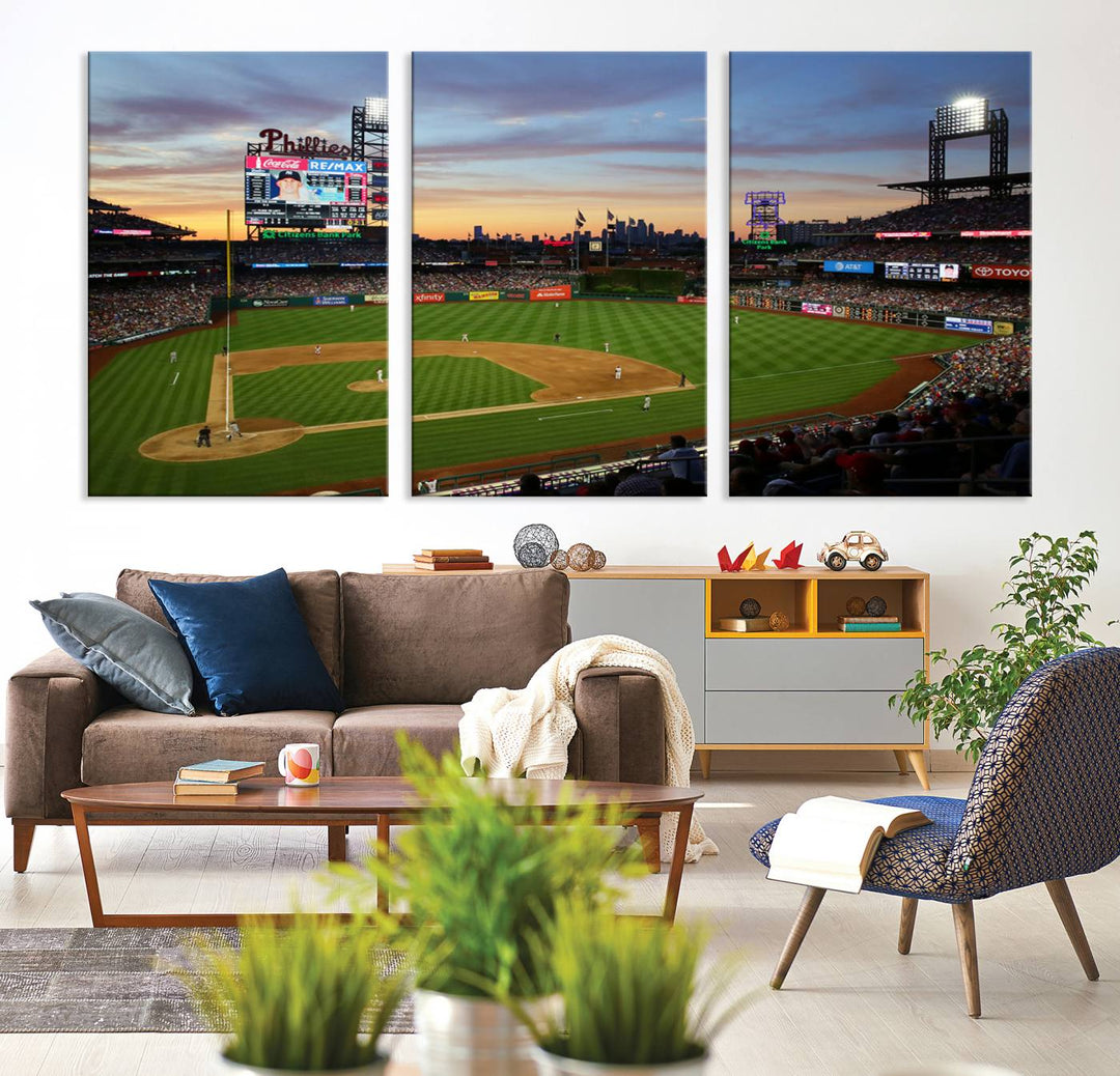 Citizens Bank Park Baseball Stadium Wall Art Canvas Print