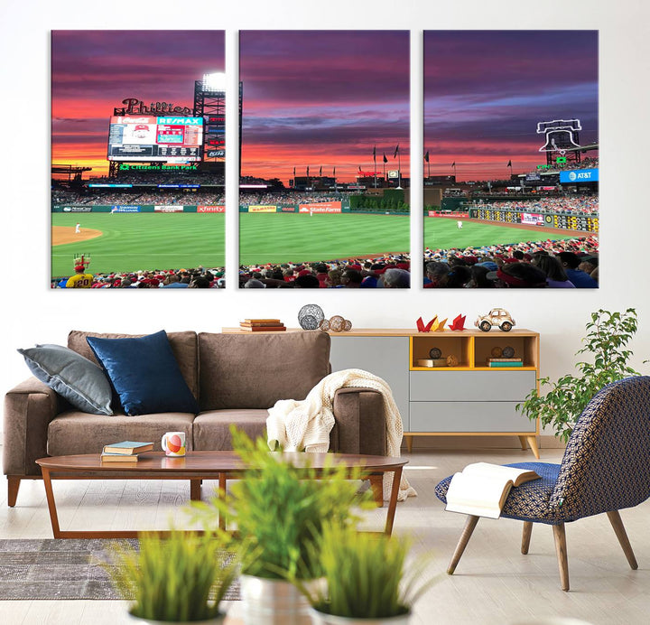 Citizens Bank Park Baseball Stadium Wall Art Canvas Print