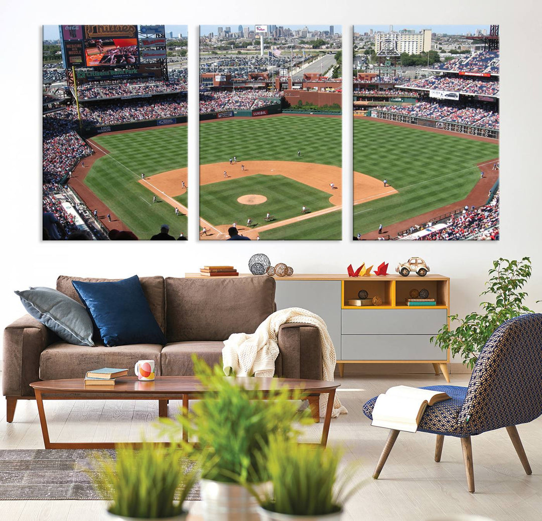 Citizens Bank Park Baseball Stadium Wall Art Canvas Print