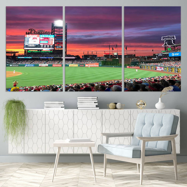 Citizens Bank Park Baseball Stadium Wall Art Canvas Print