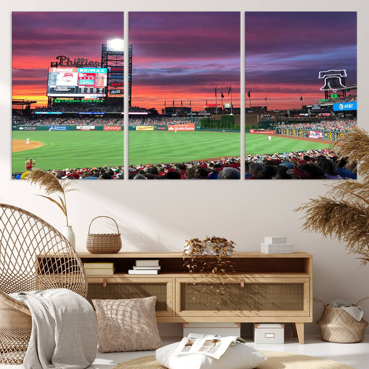 Citizens Bank Park Baseball Stadium Wall Art Canvas Print