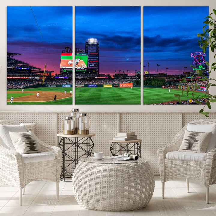 Citizens Bank Park Baseball Stadium Wall Art Canvas Print