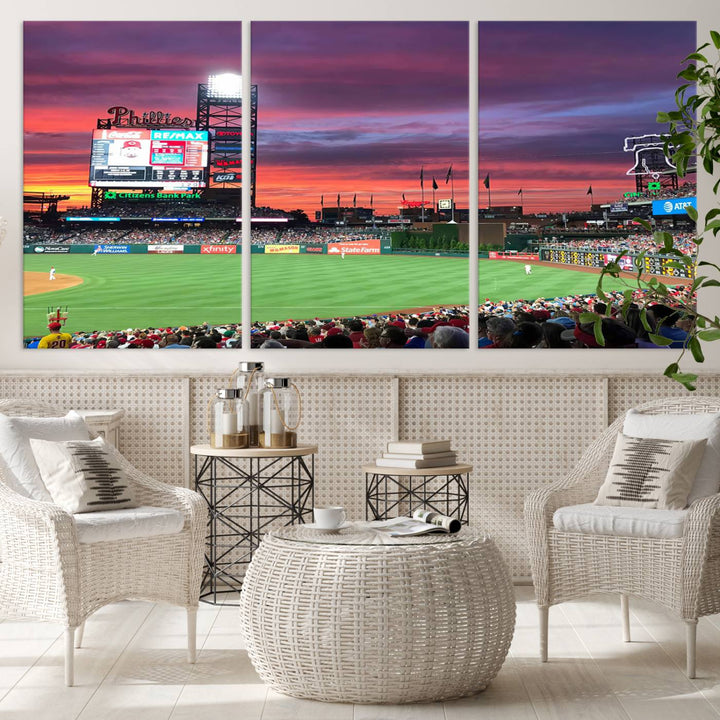 Citizens Bank Park Baseball Stadium Wall Art Canvas Print