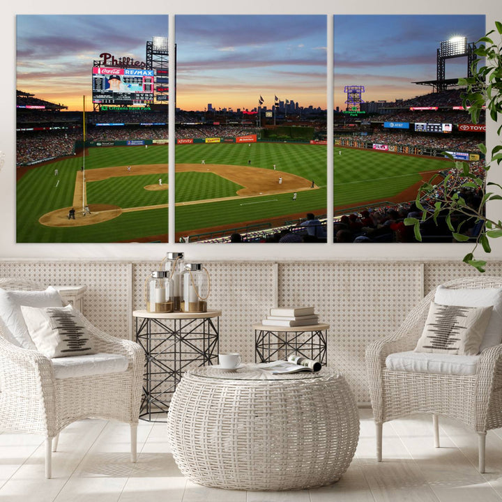 Citizens Bank Park Baseball Stadium Wall Art Canvas Print