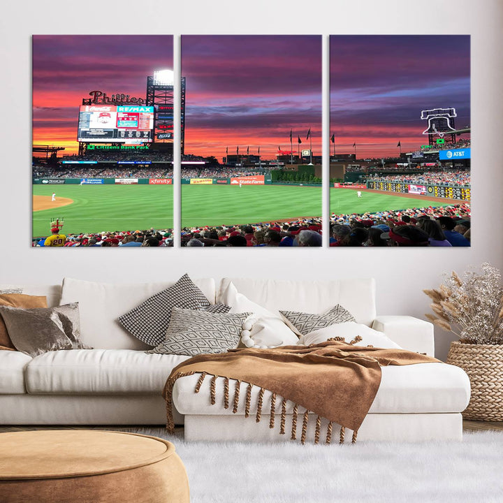 Citizens Bank Park Baseball Stadium Wall Art Canvas Print