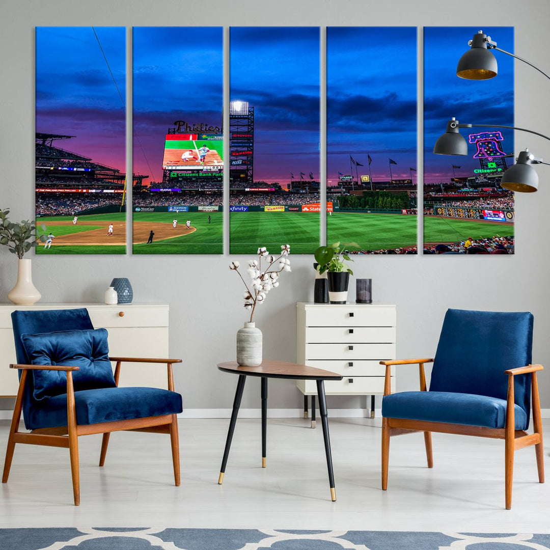 Citizens Bank Park Baseball Stadium Wall Art Canvas Print