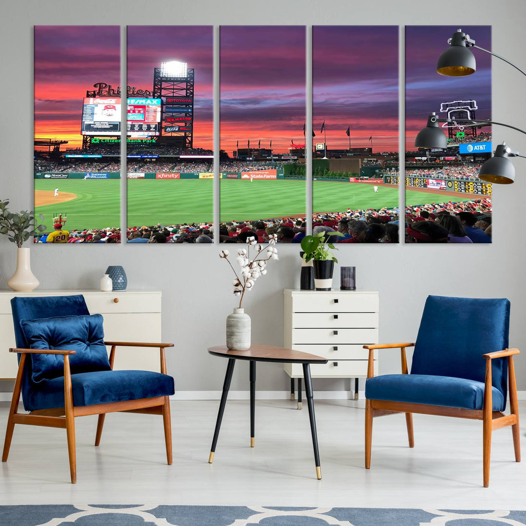 Citizens Bank Park Baseball Stadium Wall Art Canvas Print